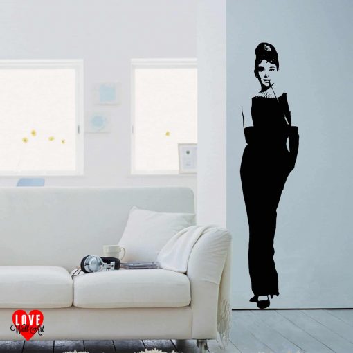 Audrey Hepburn wall art sticker life size silhouette