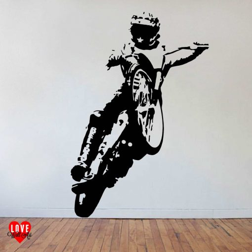 Bruce Penhall wall art sticker speedway rider large silhouette