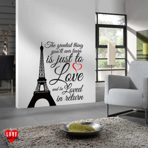 "The greatest thing you'll ever learn" Moulin Rouge quote Eiffel Tower wall art sticker