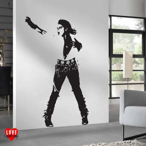 Michael Jackson wall art sticker life size silhouette Bad